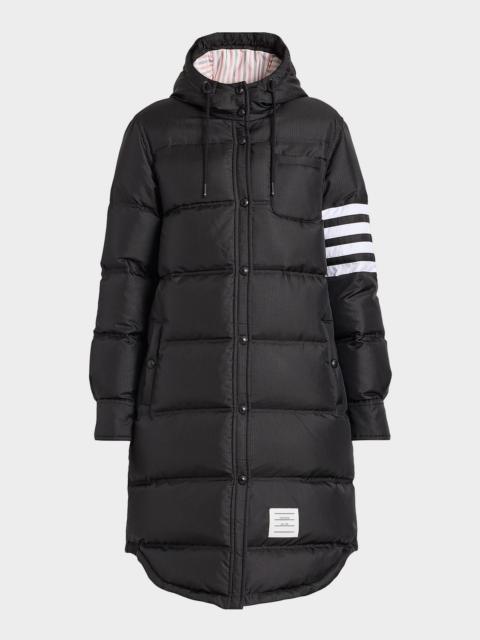 Thom Browne Shiny Ripstop 4-Bar Parka Jacket