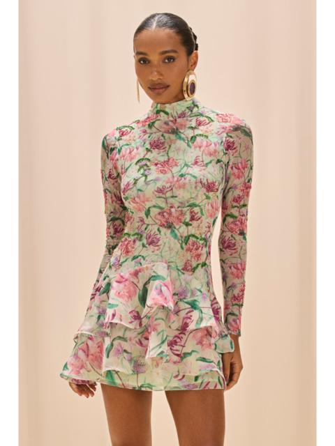 PatBO HONEY FLOWER  LONG SLEEVE MINI DRESS