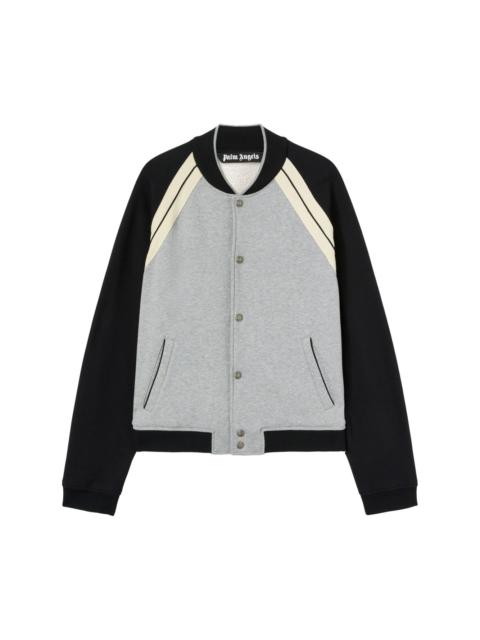 logo-print cotton varsity jacket