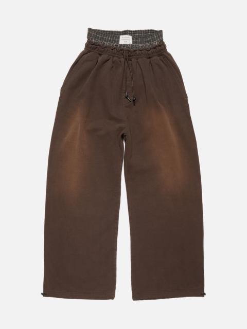 Acne Studios Layered logo sweatpants - Dark brown
