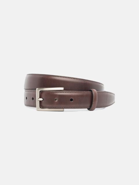J. PRESS MADE-IN-USA BROWN ITALIAN LEATHER BELT