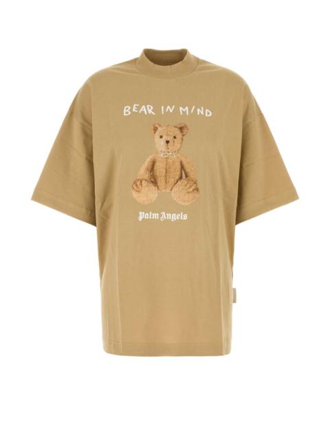 Palm Angels Women Beige Cotton Oversize T-Shir