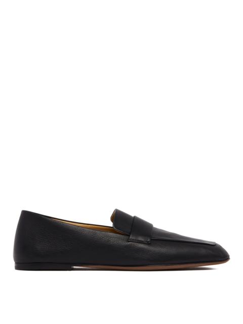 The Row Black Square Leather Loafers
