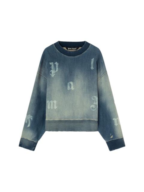 logo-print washed sweatshirt