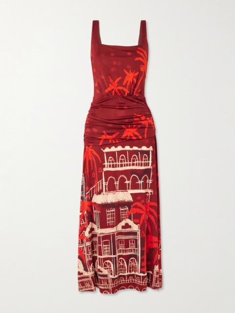 Johanna Ortiz Plant Of Joy Draped Printed Satin-jersey Maxi Dress