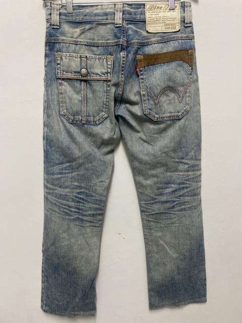 Vintage Distressed Utility Denim Jeans with Cargo Pockets and Contrast Trim