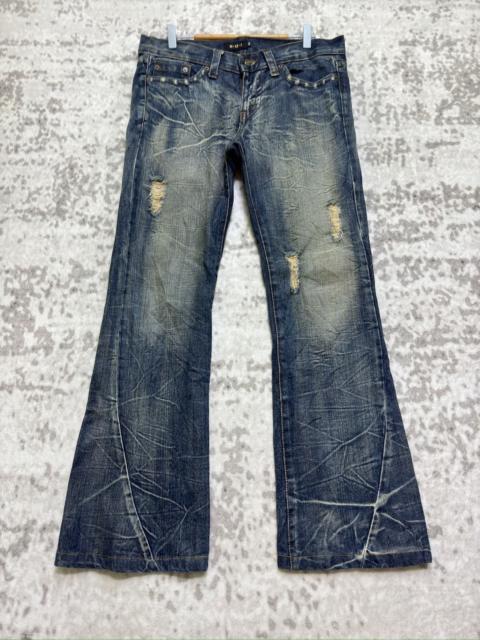 Hysteric Glamour K.U.I Japanese Distressed Flare Jeans Clawmark Archive Denim
