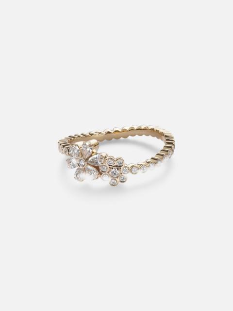 SOPHIE BILLE BRAHE Cosmos Fleur 18kt gold ring with diamonds