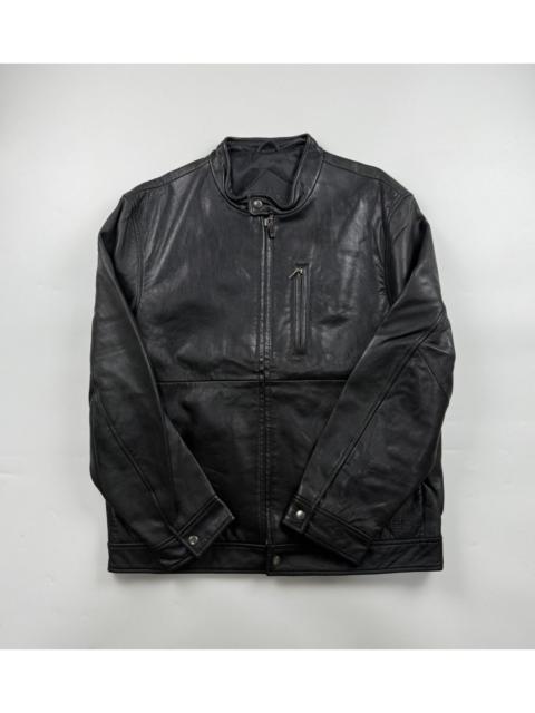 BALENCIAGA Vintage Balenciaga Cafe Racer Zip Up Leather Jacket