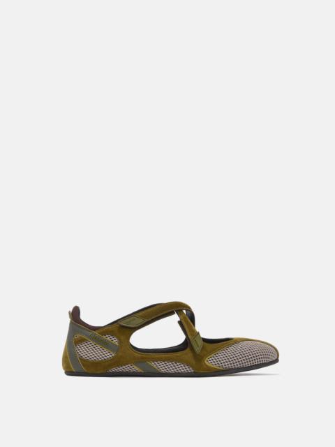 THE ATTICO ''FLOOR 01'' BALLERINA FLAT MILITARY GREEN
