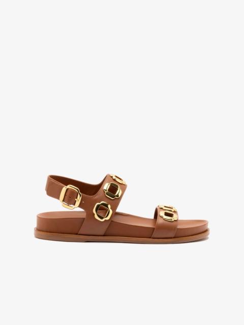 Larroudé Milan Sport Sandal In Caramel Leather