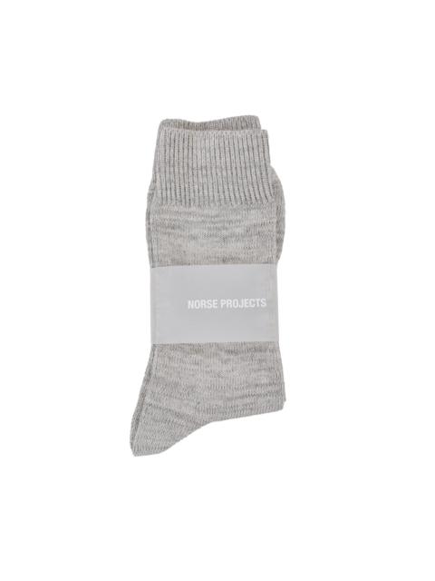 NORSE PROJECTS Bykle Heavy Cotton Twist Sock Light Grey Melange