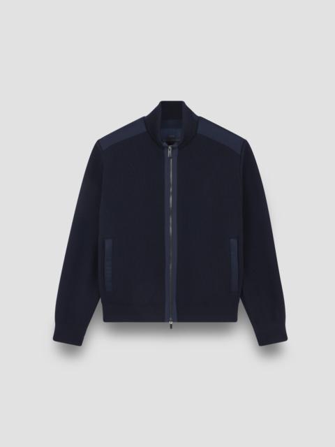 Paul & Shark ZIP-UP CARDIGAN IN SOFT COOL TOUCH WOOL WITH TYPHOON® RE-4X4 STRETCH DETAILS