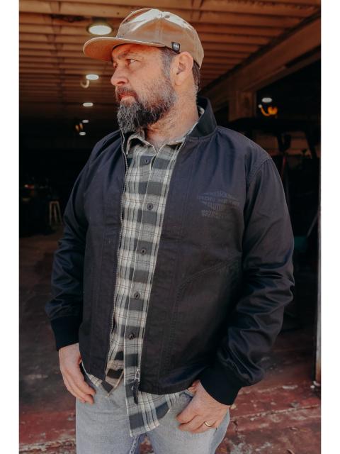 Iron Heart 7OZ RUBBER WAX COATED WINDBREAKER - BLACK IHJ-145-BLK