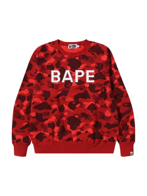 A BATHING APE® BAPE Color Camo Crystal Stone Relaxed Fit Crewneck 'Red'