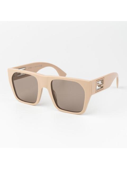FENDI Fendi BAGUETTE Women Sunglasses Square Khaki Brown FE40124I 57E BRAND NEW