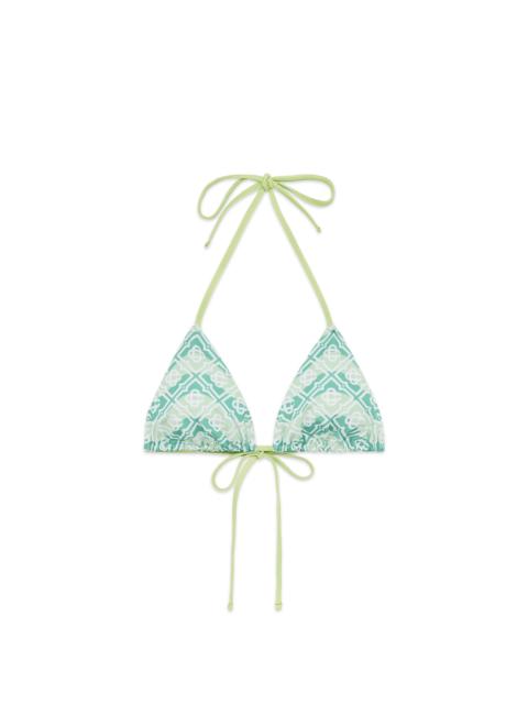 CASABLANCA Wavy Monogram Bikini Top