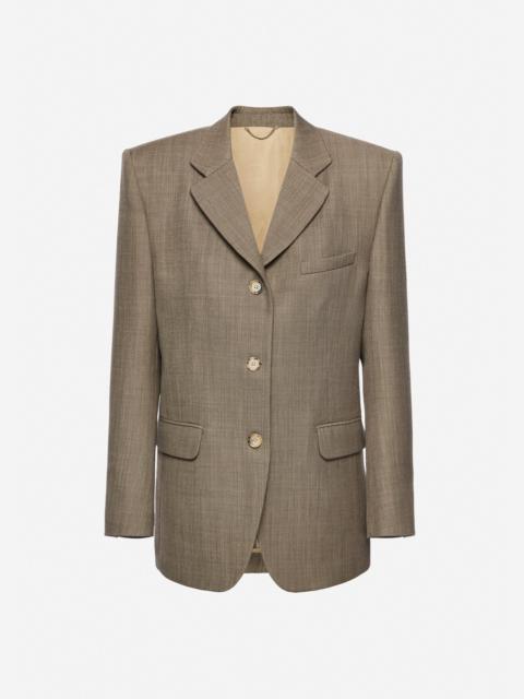 MAGDA BUTRYM Single-breasted wool and mohair blazer in beige