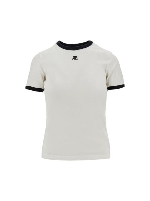 courrèges Courreges Women Cotton T-Shirt With Contrasting Trims