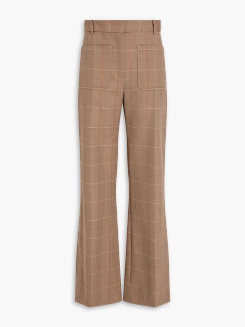Victoria Beckham Alina checked wool-tweed wide-leg pants