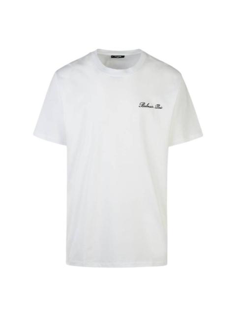Balmain Balmain Signature Embroidery Cotton T-Shirt