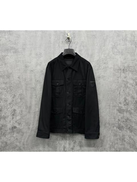 Prada Prada Triangle Logo Embroidered Denim Jacket