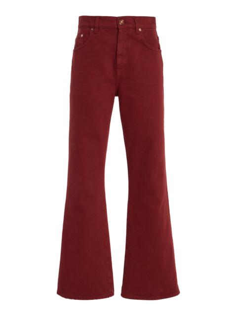 GABRIELA HEARST Ezra Cropped Bootcut Jeans burgundy