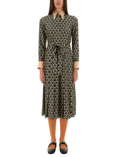 Valentino Valentino Women "Toute La V" Twill Midi Dress