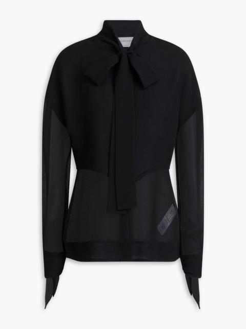 Victoria Beckham Pussy-bow crepe blouse