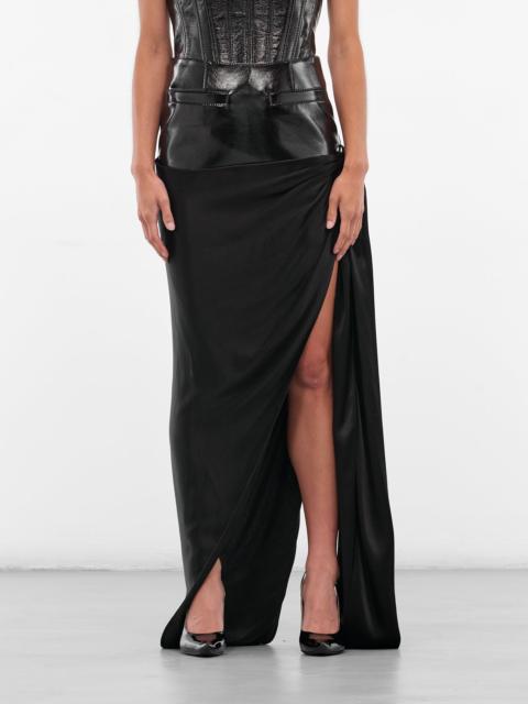 ALEKSANDRE AKHALKATSISHVILI Black Hybrid Slit Long Skirt