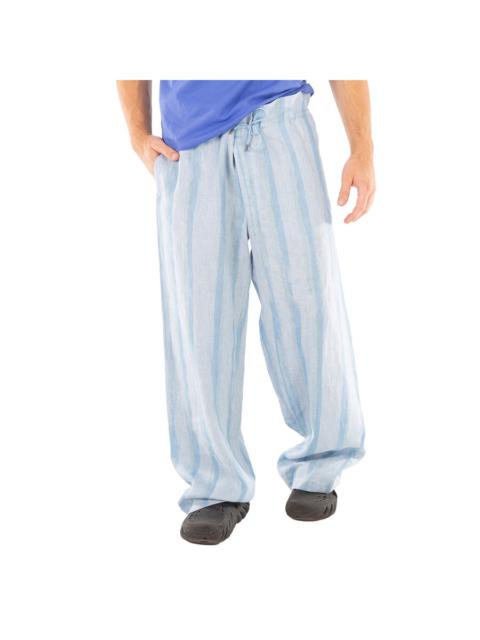 EMPORIO ARMANI Emporio Armani Striped Print Llinen Drawstring Trousers