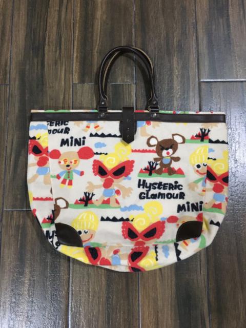 Japanese Brand - Leather & Wool Printed Hysteric Glamour Tote Bag