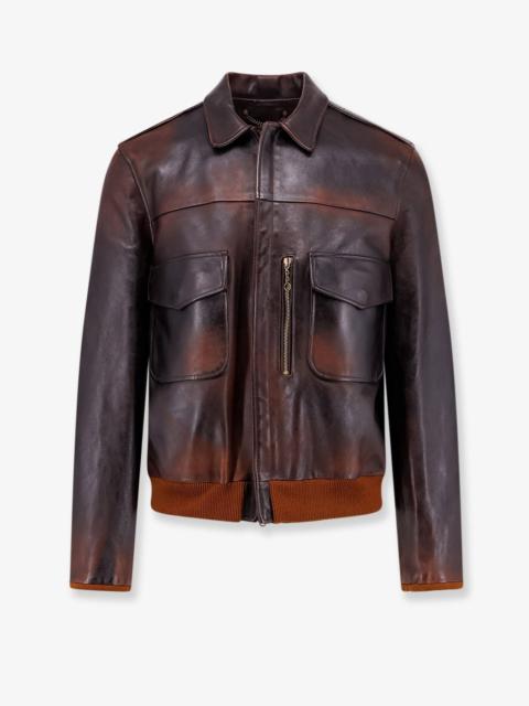 Golden Goose Golden Goose Deluxe Leather Jacket Brown