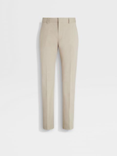 ZEGNA OFF WHITE STRETCH COTTON PANTS