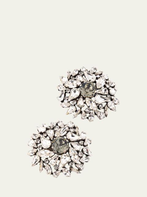 Rhinestone Snowflake Clip Earrings