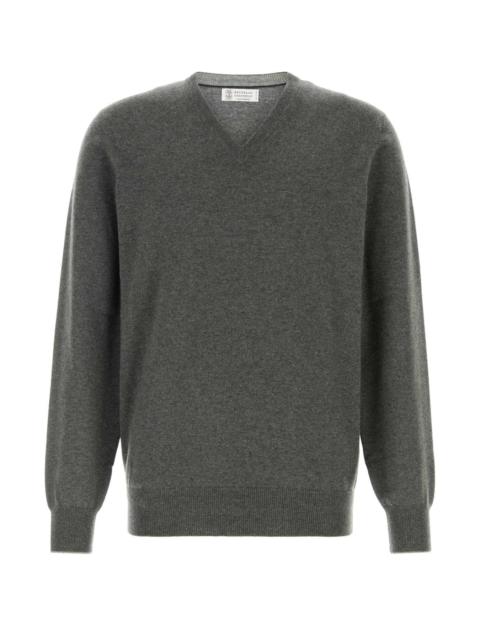 Brunello Cucinelli Brunello Cucinelli Men Grey Cashmere Sweater