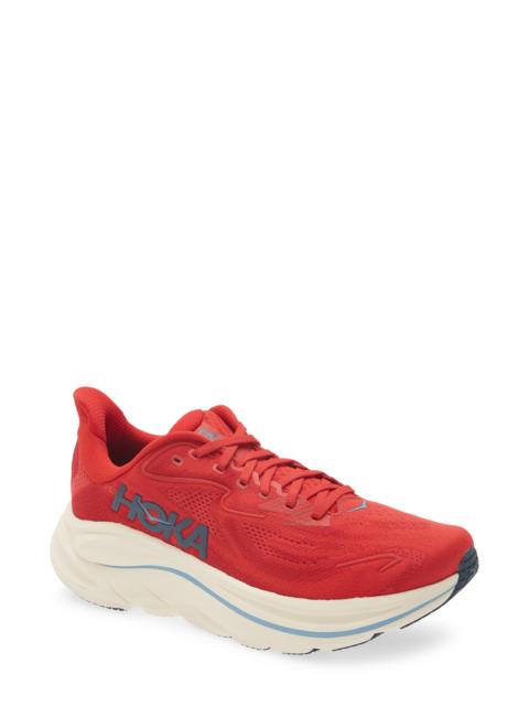 HOKA HOKA Clifton 10 Running Shoe in Vermillion /Varsity Navy at Nordstrom