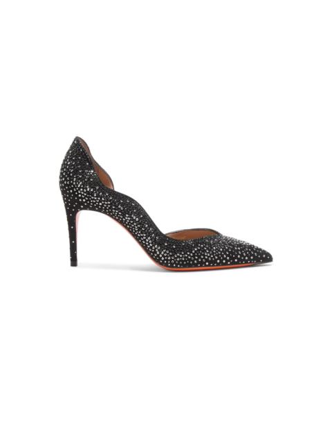 Santoni Women's black suede and strass high-heel pump