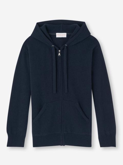 Derek Rose Women's Hoodie Daphne Cashmere Navy