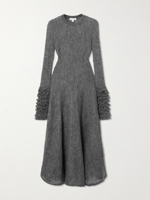 Alaïa Ruffled Mohair-blend Midi Dress