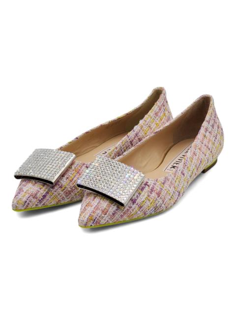 Roger Vivier Gommettine Ball Woven Ballet Flats in Purple White Lime $750