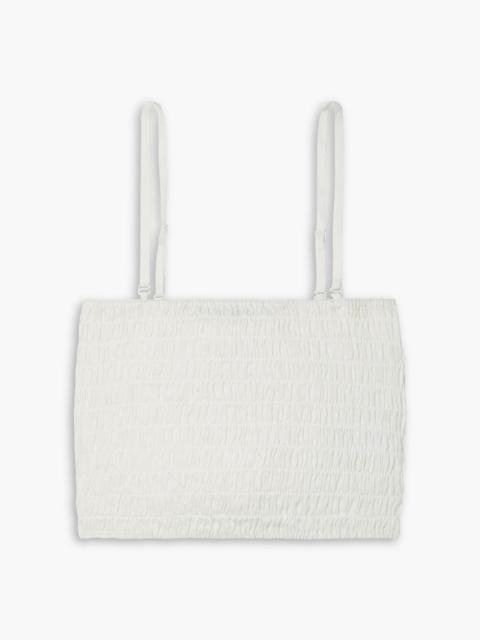 Other Designers Cropped shirred linen tank