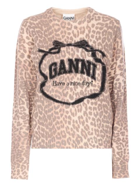 GANNI leopard-patterned top