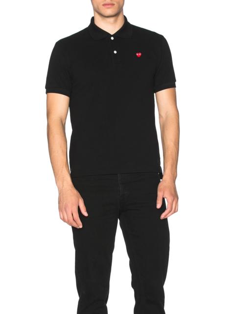Comme des Garçons PLAY Small Red Emblem Cotton Polo
