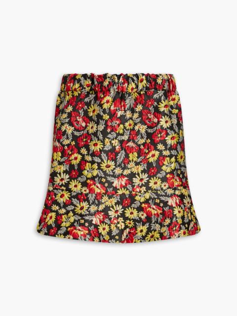 GANNI Floral-jacquard mini skirt