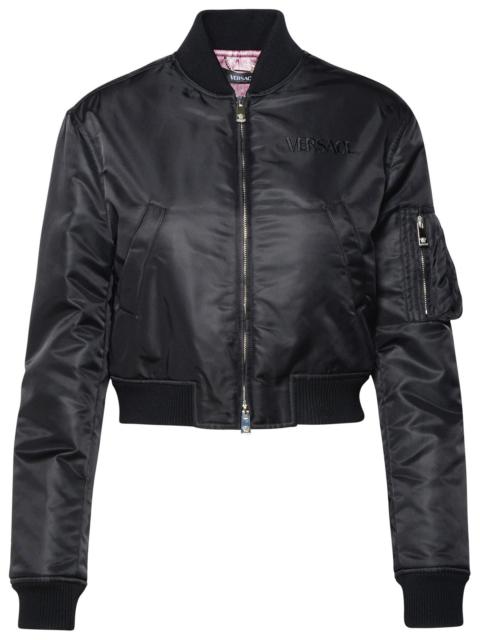 Versace Woman Black Nylon Bomber Jacket