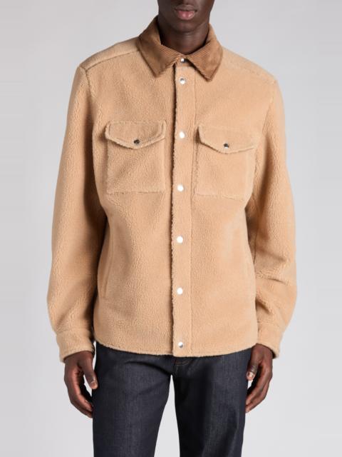 Moncler Moncler High Pile Fleece Shirt Jacket in Latte at Nordstrom