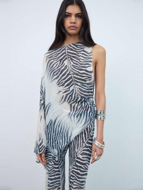 De La Vali MAHA TOP IN ZEBRA PRINT GEORGETTE