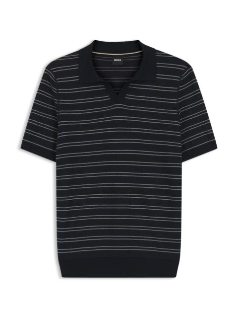 BOSS HORIZONTAL-STRIPE SWEATER IN A COTTON BLEND