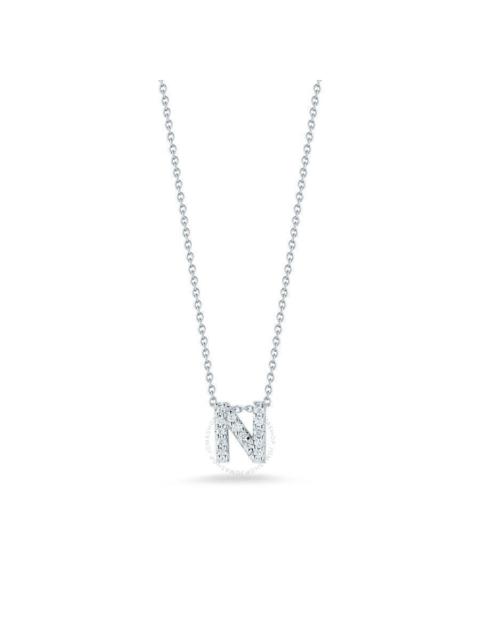 ROBERTO COIN Roberto Coin 18K White Gold Tiny Treasures Diamond Letter "N" Pendant